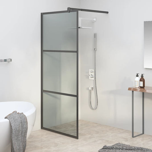 Berkfield Walk-in Shower Wall 80x195cm Dark ESG Glass Black