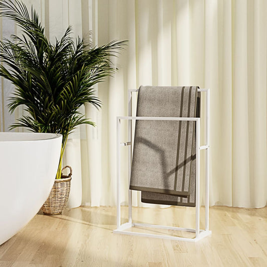 Berkfield Freestanding Towel Rack White 48x24x78.5 cm Iron
