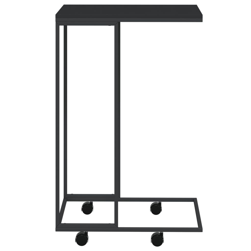 Berkfield Side Table with Wheels Black 40x30x63.5 cm Engineered Wood