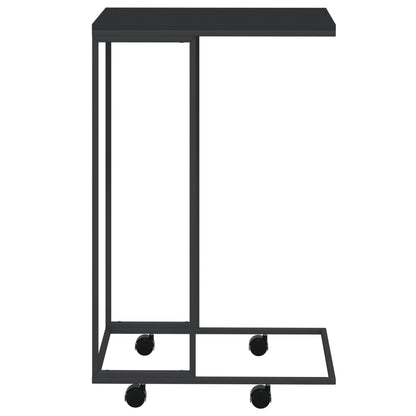 Berkfield Side Table with Wheels Black 40x30x63.5 cm Engineered Wood