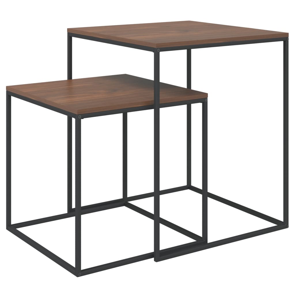 Berkfield Coffee Table Set 2 pcs Engineered Wood and Metal
