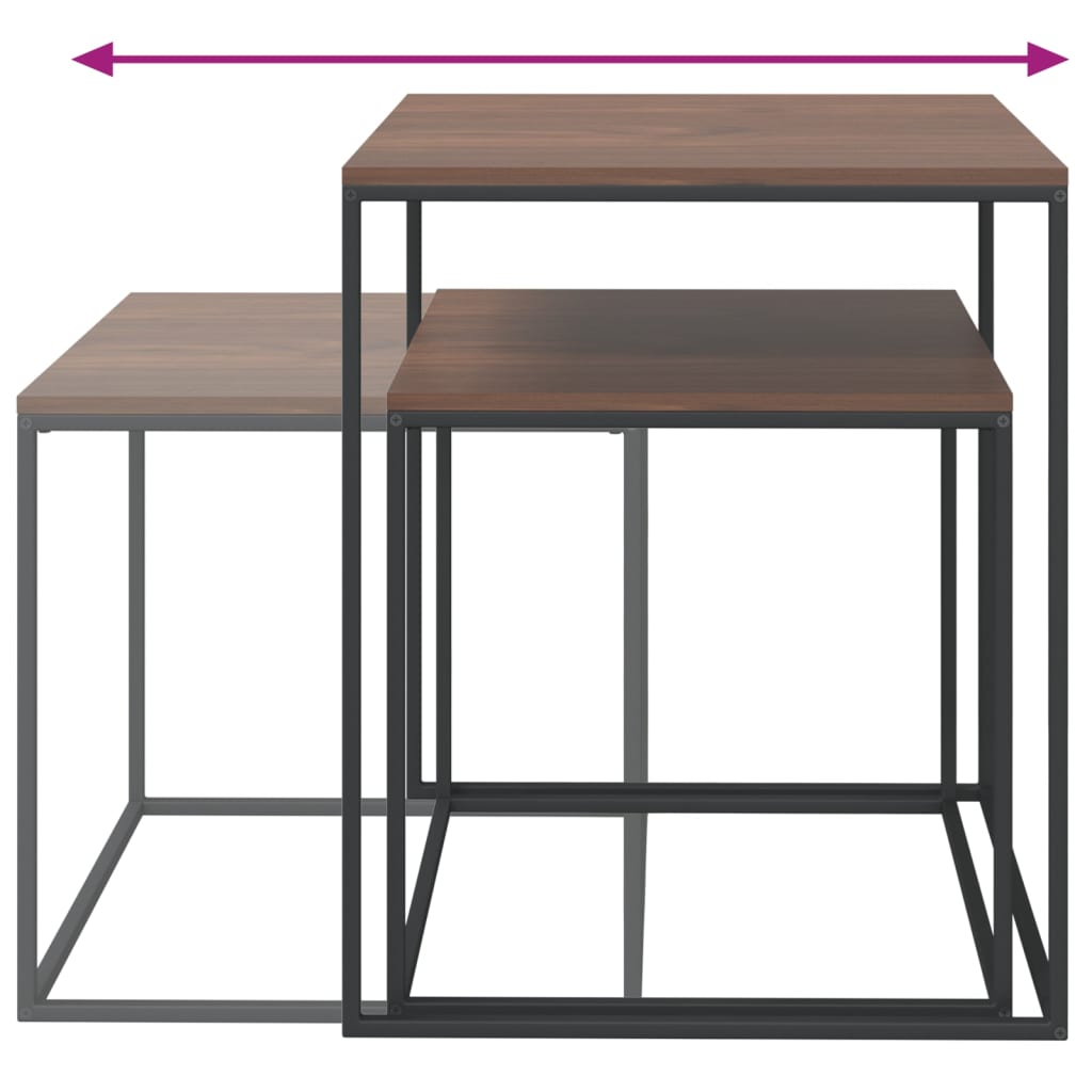 Berkfield Coffee Table Set 2 pcs Engineered Wood and Metal