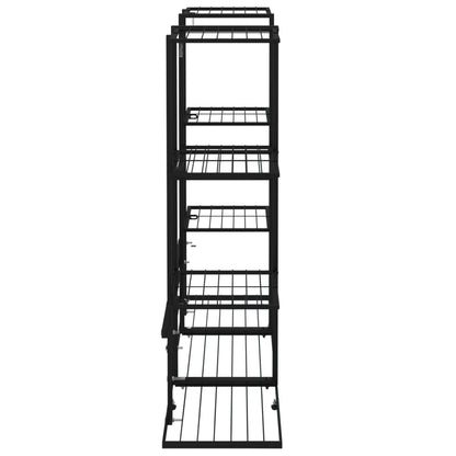 Berkfield Flower Stand 94.5x25x89 cm Black Iron