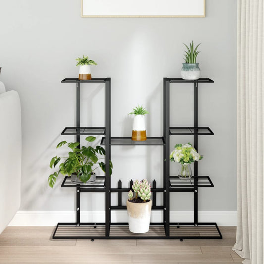 Berkfield Flower Stand 94.5x25x89 cm Black Iron