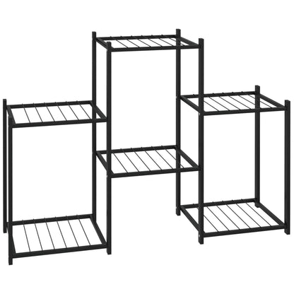 Berkfield Flower Stand 83x25x60 cm Black Iron