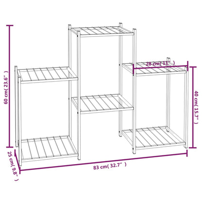 Berkfield Flower Stand 83x25x60 cm Black Iron