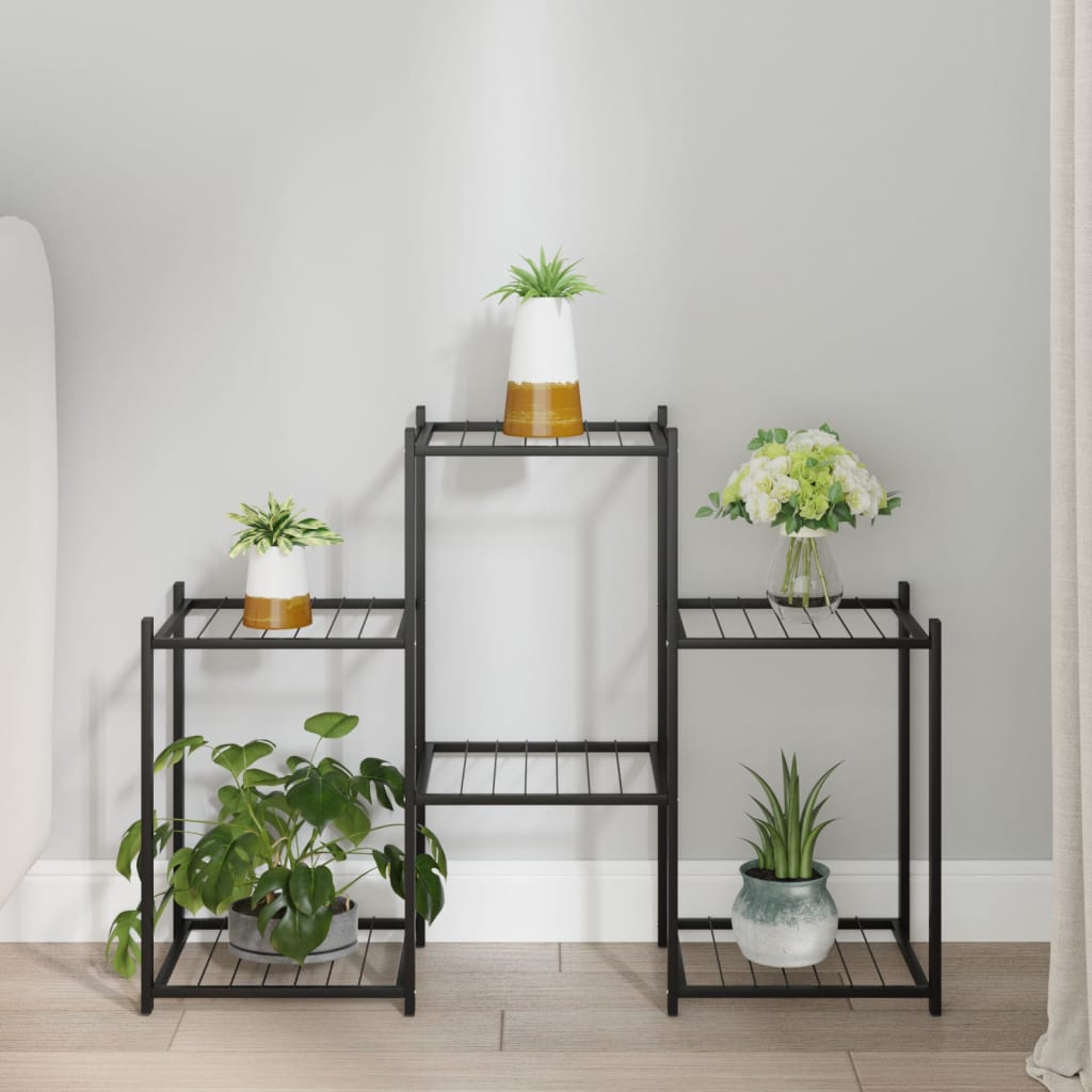 Berkfield Flower Stand 83x25x60 cm Black Iron