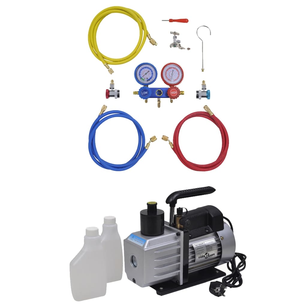 Berkfield Vacuum Pump 50 L/min with 2-way Manifold Gauge Set in Tool Kit