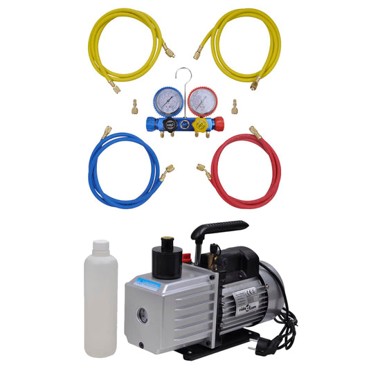 Berkfield Vacuum Pump 100 L/min with 4-way Manifold Gauge Set in Tool Kit