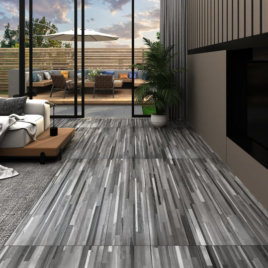 Berkfield Self-adhesive PVC Flooring Planks 2.51 m�__ 2 mm Striped Grey
