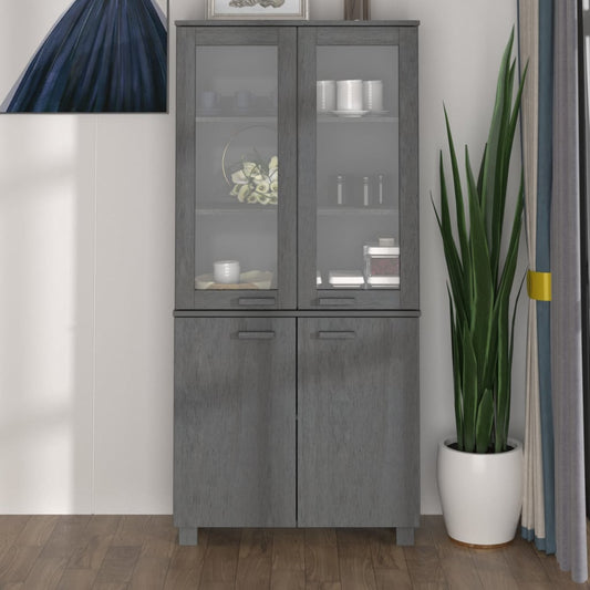 Berkfield Highboard HAMAR Solid Wood Pine Dark Grey