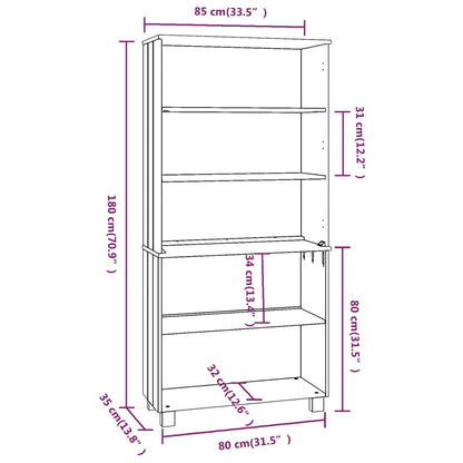 Berkfield Highboard HAMAR Solid Wood Pine Light Grey