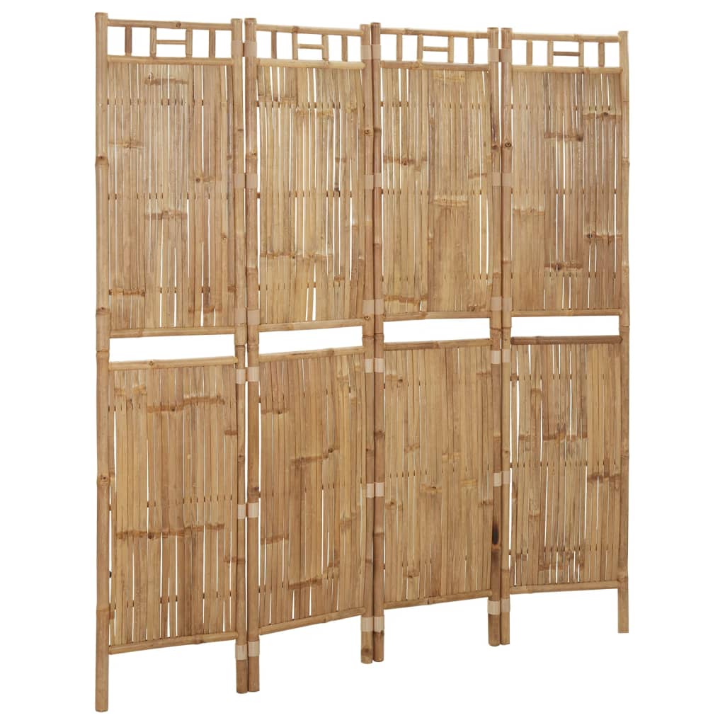 Berkfield 4-Panel Room Divider Bamboo 160x180 cm