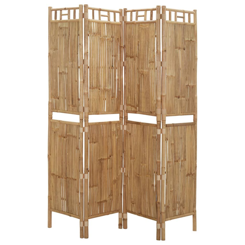Berkfield 4-Panel Room Divider Bamboo 160x180 cm