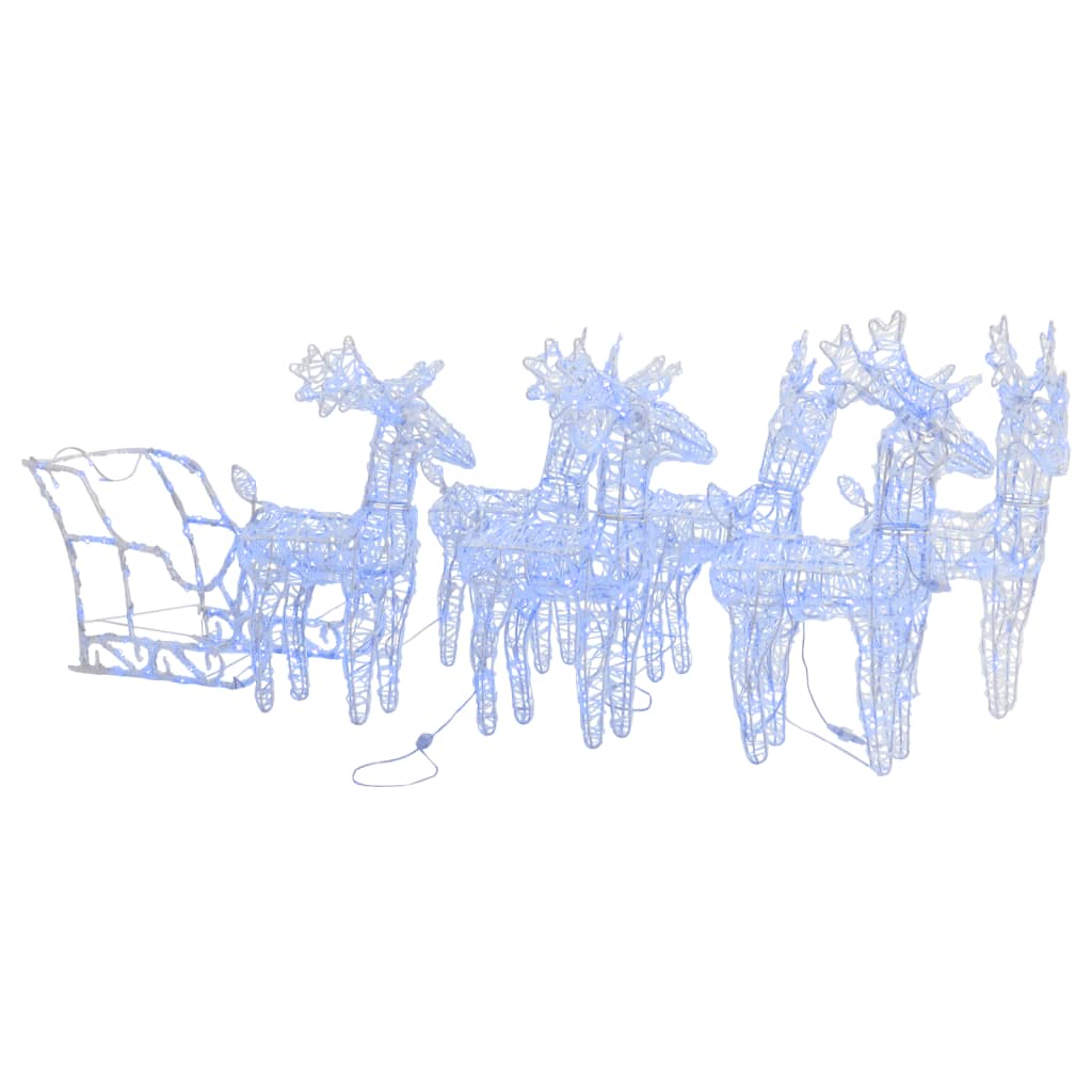 Berkfield Reindeers & Sleigh Christmas Decoration 320 LEDs Acrylic