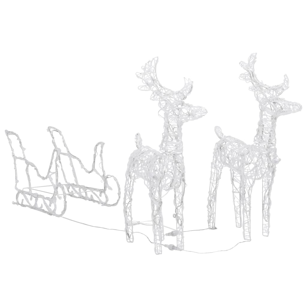 Berkfield Reindeers & Sleigh Christmas Decoration 320 LEDs Acrylic