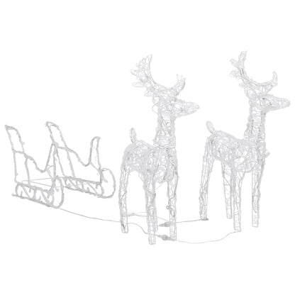 Berkfield Reindeers & Sleigh Christmas Decoration 320 LEDs Acrylic