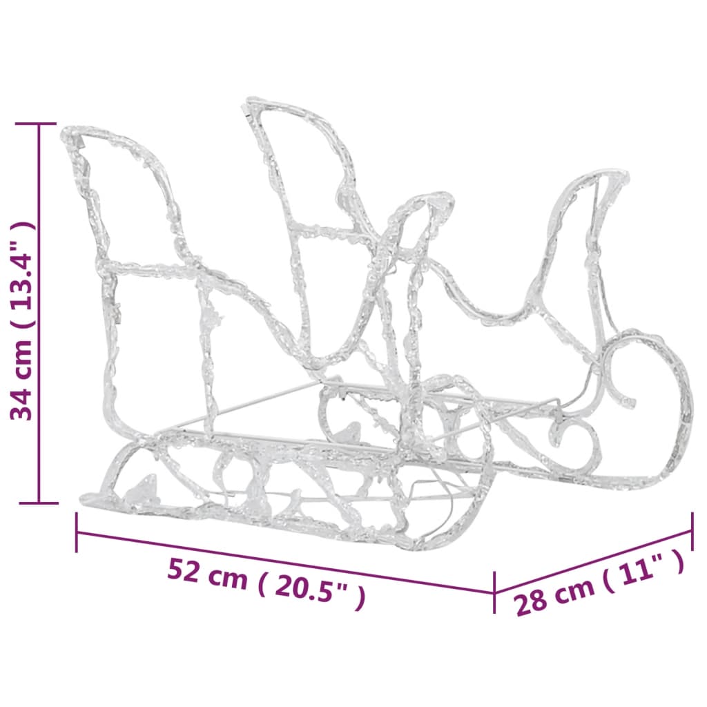 Berkfield Reindeers & Sleigh Christmas Decoration 320 LEDs Acrylic