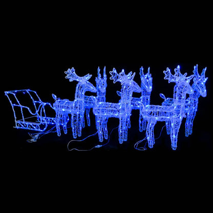Berkfield Reindeers & Sleigh Christmas Decoration 320 LEDs Acrylic