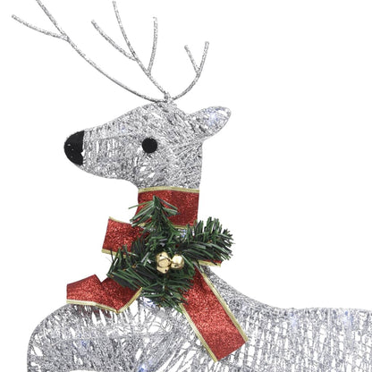 Berkfield Reindeer & Sleigh Christmas Decoration 140 LEDs Outdoor Silver