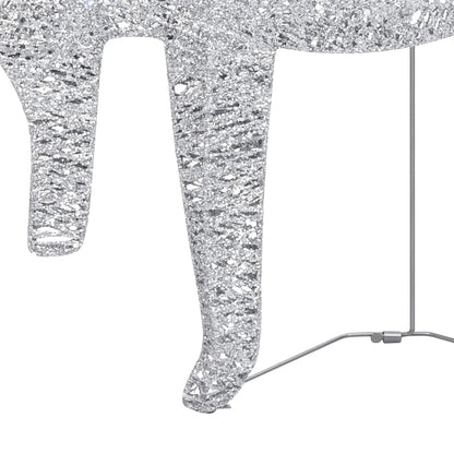 Berkfield Reindeer & Sleigh Christmas Decoration 140 LEDs Outdoor Silver