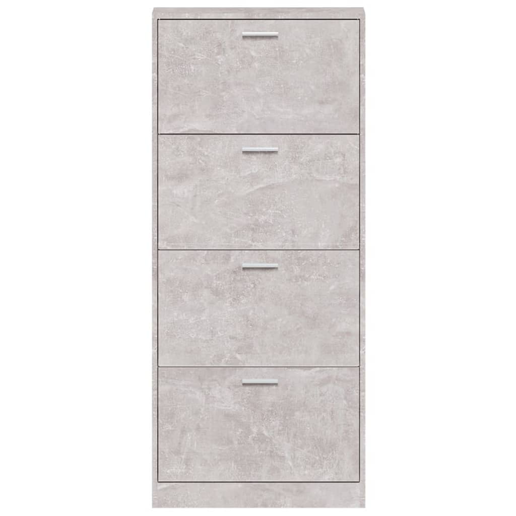 Berkfield Shoe Cabinet Concrete Grey 59x17x150 cm Engineered Wood