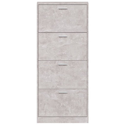 Berkfield Shoe Cabinet Concrete Grey 59x17x150 cm Engineered Wood