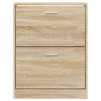 Berkfield Shoe Cabinet Oak 59x17x81 cm Engineered Wood