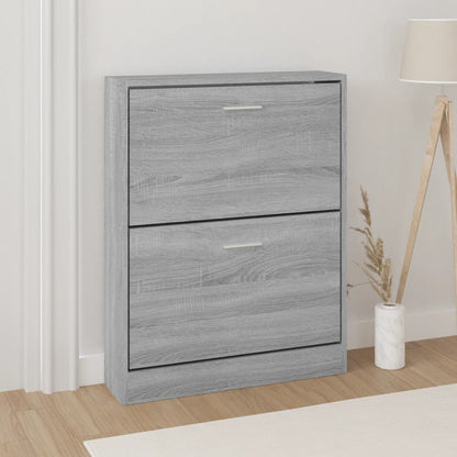 Berkfield Shoe Cabinet Grey Sonoma 59x17x81 cm Engineered Wood