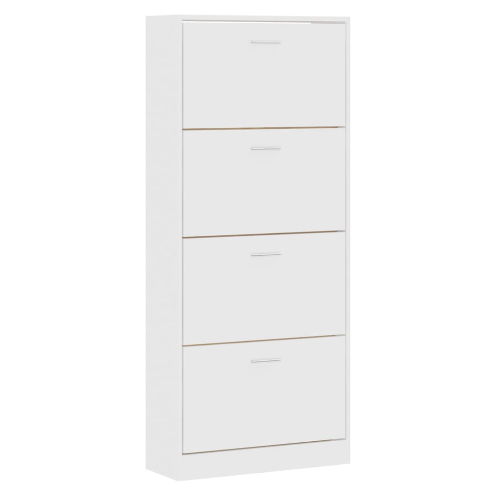Berkfield Shoe Cabinet White 63x24x147 cm Engineered Wood