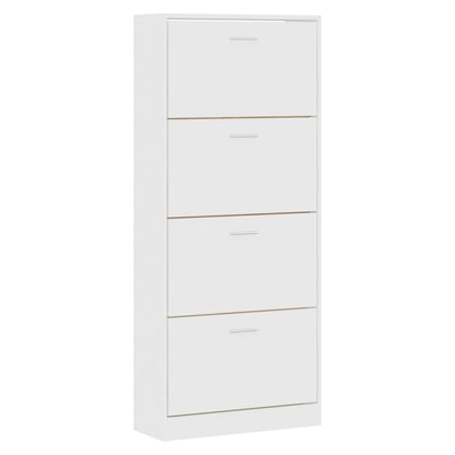Berkfield Shoe Cabinet White 63x24x147 cm Engineered Wood