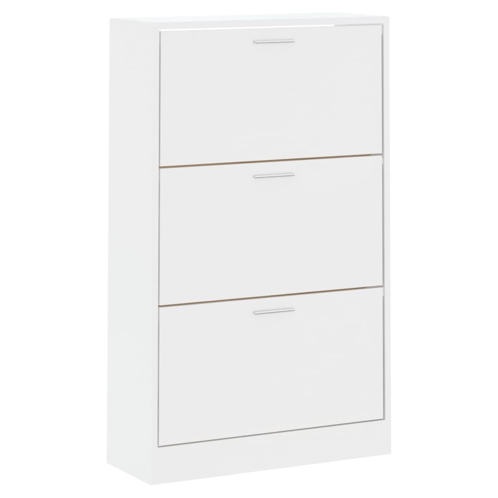 Berkfield Shoe Cabinet High Gloss White 63x24x103 cm Engineered Wood