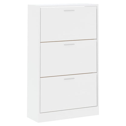 Berkfield Shoe Cabinet High Gloss White 63x24x103 cm Engineered Wood