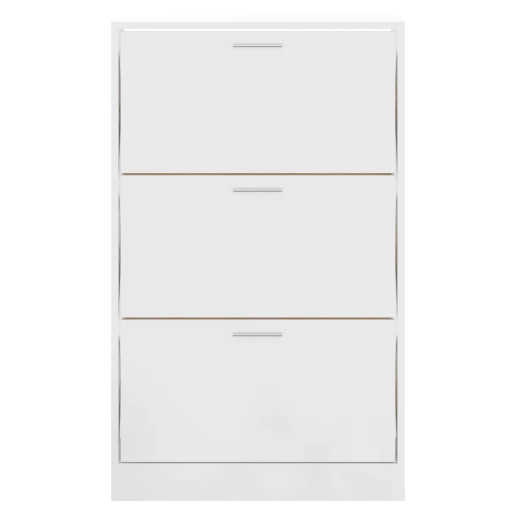 Berkfield Shoe Cabinet High Gloss White 63x24x103 cm Engineered Wood