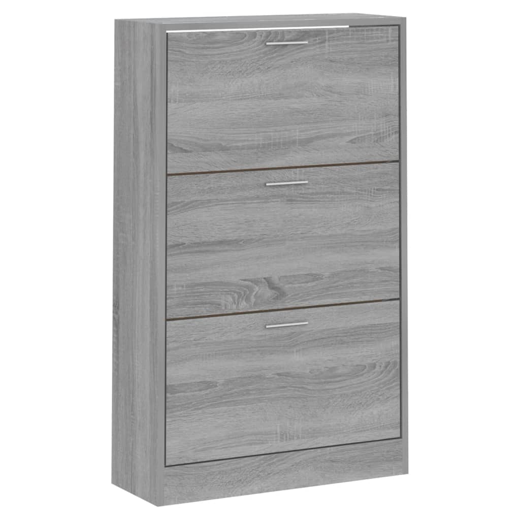Berkfield Shoe Cabinet Grey Sonoma 63x24x103 cm Engineered Wood