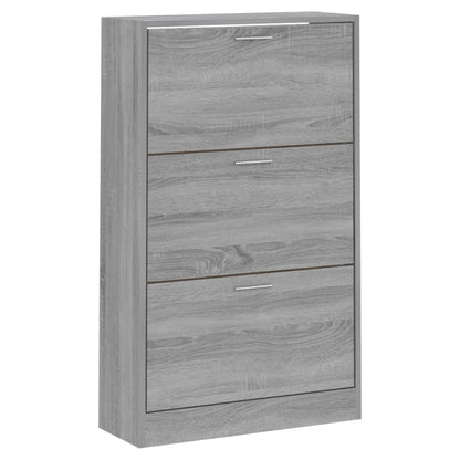 Berkfield Shoe Cabinet Grey Sonoma 63x24x103 cm Engineered Wood