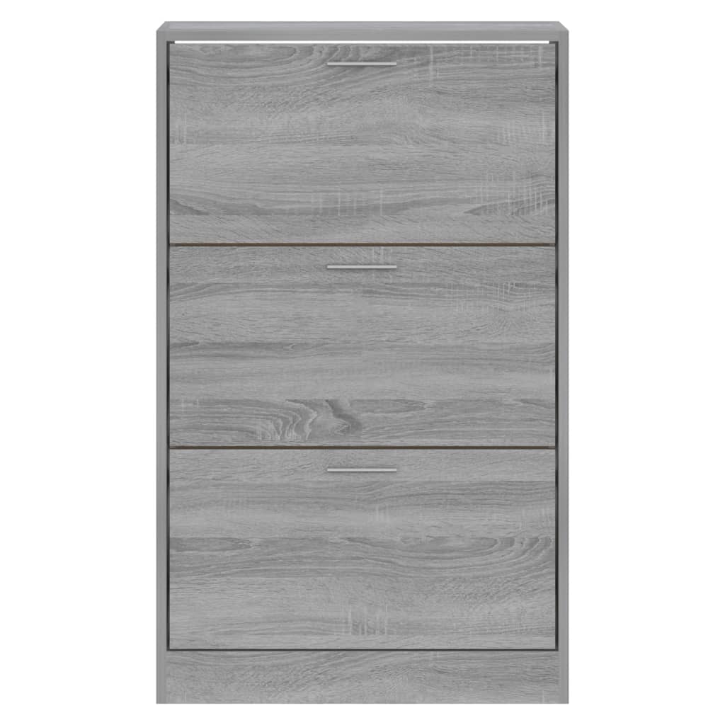 Berkfield Shoe Cabinet Grey Sonoma 63x24x103 cm Engineered Wood