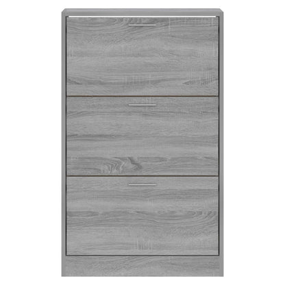 Berkfield Shoe Cabinet Grey Sonoma 63x24x103 cm Engineered Wood
