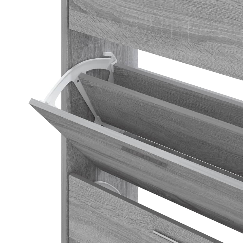 Berkfield Shoe Cabinet Grey Sonoma 63x24x103 cm Engineered Wood