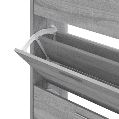 Berkfield Shoe Cabinet Grey Sonoma 63x24x103 cm Engineered Wood