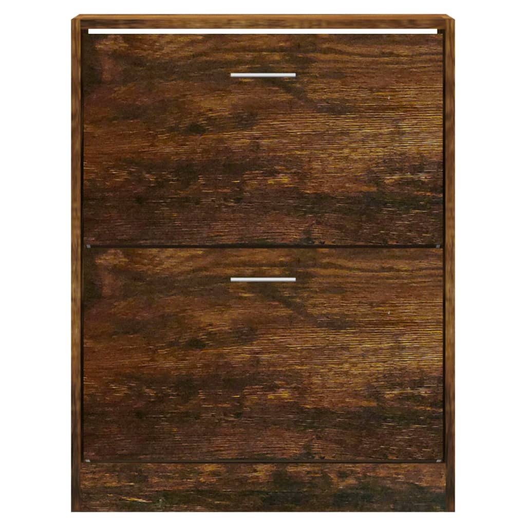 Berkfield Shoe Cabinet Smoked Oak 63x24x81 cm Engineered Wood