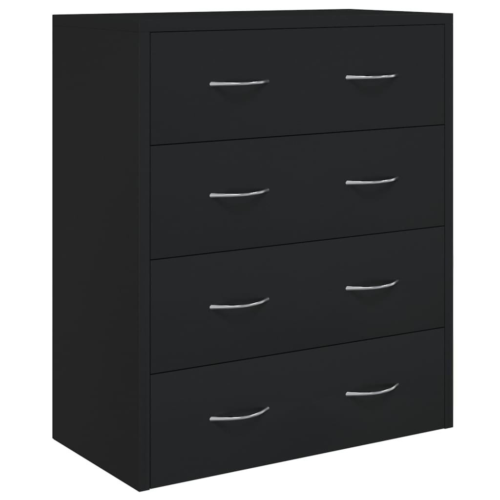 Berkfield Sideboard with 4 Drawers 60x30.5x71 cm Black