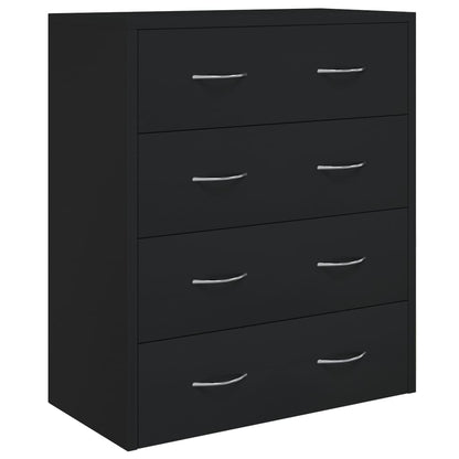 Berkfield Sideboard with 4 Drawers 60x30.5x71 cm Black