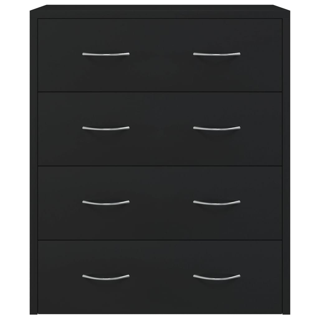 Berkfield Sideboard with 4 Drawers 60x30.5x71 cm Black