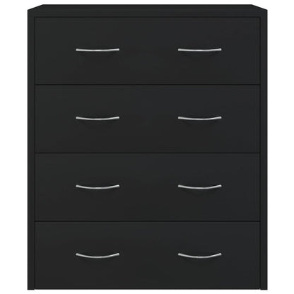 Berkfield Sideboard with 4 Drawers 60x30.5x71 cm Black