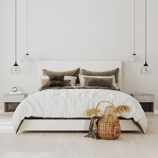 Berkfield Bedside Cabinets 2 pcs with Drawer Concrete Grey