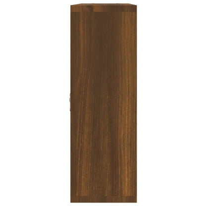 Berkfield Wall Display Shelf 8 Compartments Brown Oak