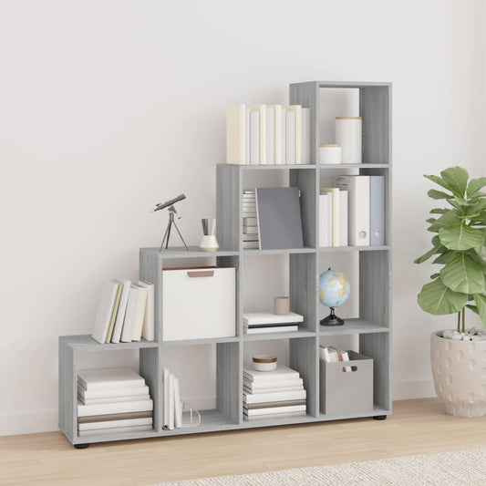 Berkfield Staircase Bookcase Grey Sonoma 142 cm Engineered Wood