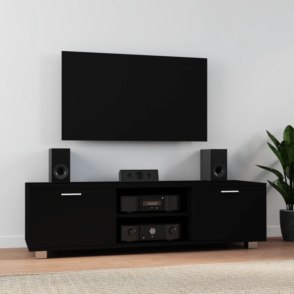 Berkfield TV Cabinet Black 140x40.5x35 cm Engineered Wood