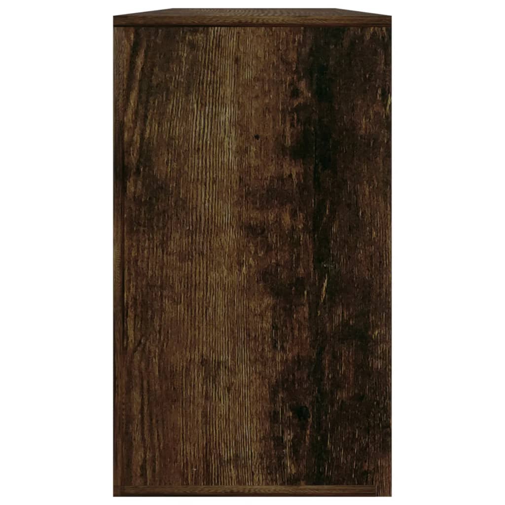 Berkfield Shoe Bench Smoked Oak 80x24x45 cm Engineered Wood
